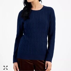 Style & Co
Petite Cotton Cable-Knit Crewneck Sweater - petite small